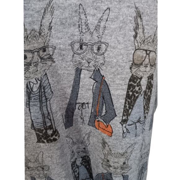 SHANA Bunny Rabbit SweaterTop Lightweight Soft Peter Novelty Easter VNeck Medium - Picture 4 of 7